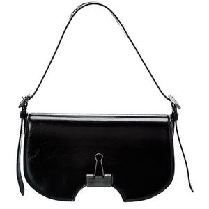 Like new Off-White™ Swiss Flap Leather Shoulder Bag black